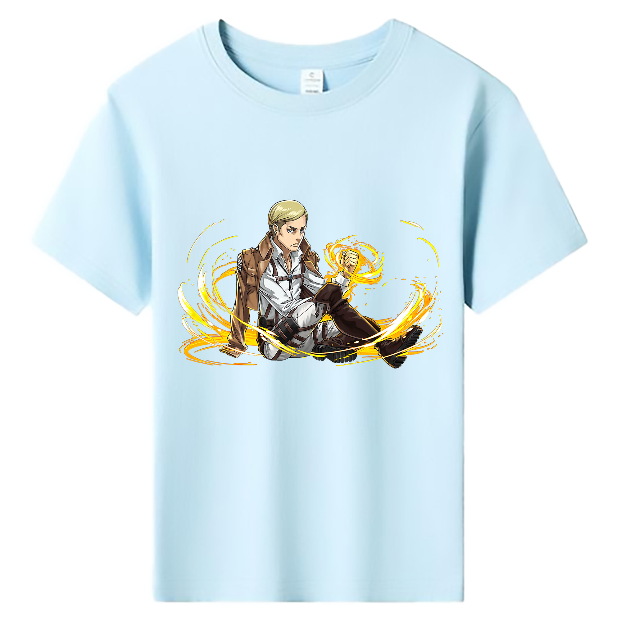 （画像用） 進撃の巨人 エルヴィン・スミス Attack on Titan Erwin Smith 綿100％キッズTシャツ（フロントプリント）